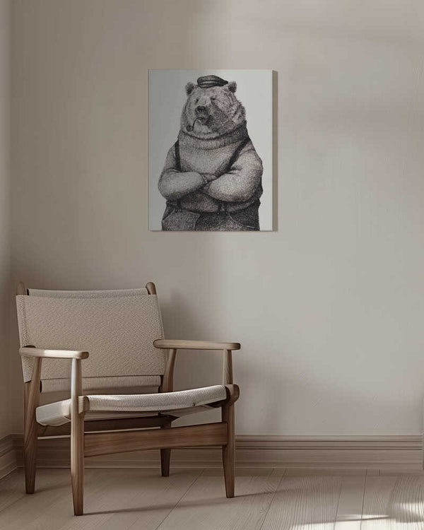 Tablou canvas „Bear In Vintage Attire” de Mike Koubou