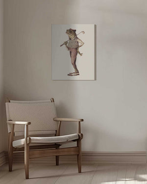 Tablou canvas „Frog In Vintage Golf Attire” de Mike Koubou