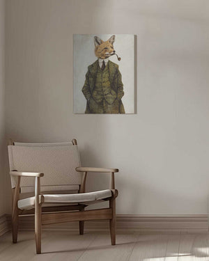 Tablou canvas „The Vintage Stylish Fox” de Mike Koubou