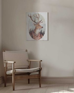 Tablou canvas „Deer In A Rustic Outfit” de Mike Koubou