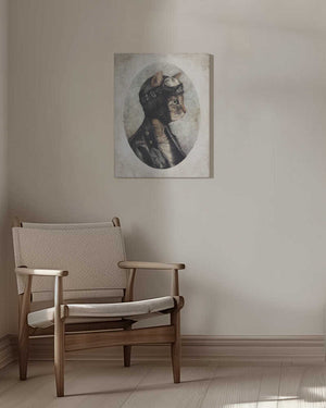 Tablou canvas „Stylish Cat Wearing A Leather Jacket” de Mike Koubou