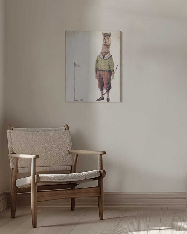 Tablou canvas „Alpaca Golf Club” de Mike Koubou