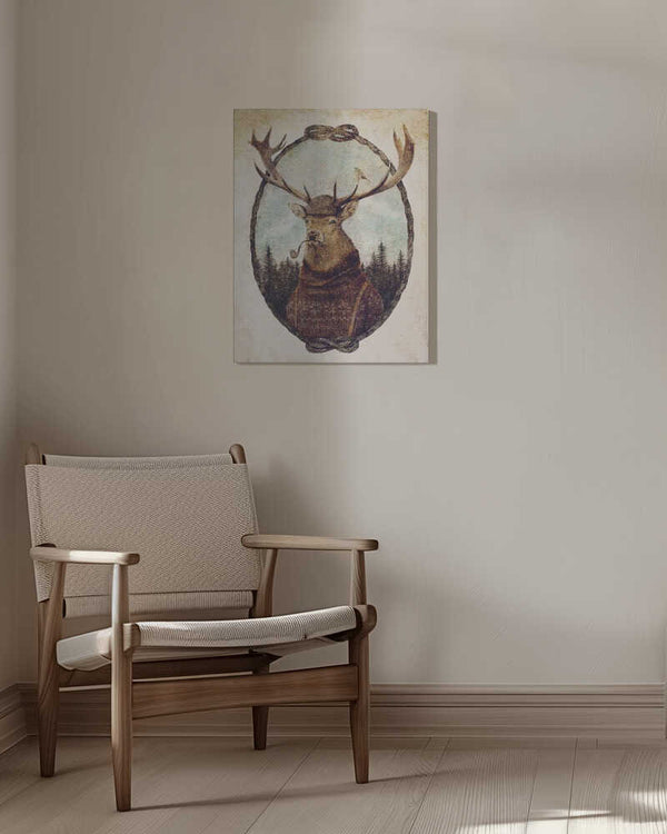 Tablou canvas „Deer Dressed In Cozy Attire” de Mike Koubou