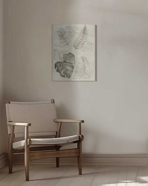Tablou canvas „Pencil Sketches Of Various Plant Leaves” de Mike Koubou