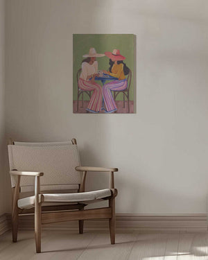 Tablou canvas „Cowgirls playing cards” de Caroline Bonne Müller