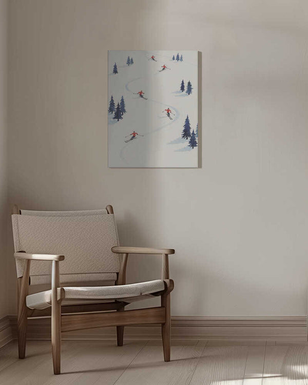 Tablou canvas „Five Skiers” de Andreas Magnusson