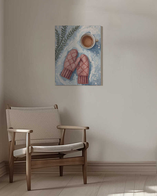 Tablou canvas „Handschuhe im Schnee mit Kakao” de Ohkimiko