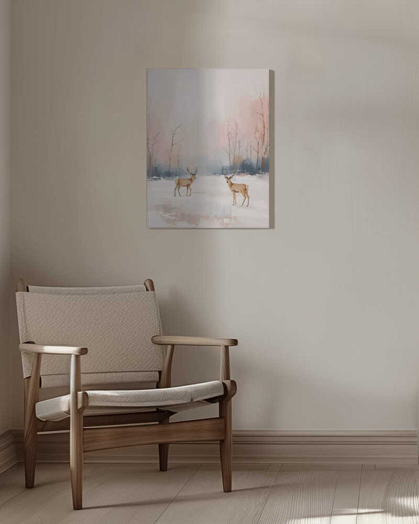 Tablou canvas „Rehe im Winter” de Ohkimiko