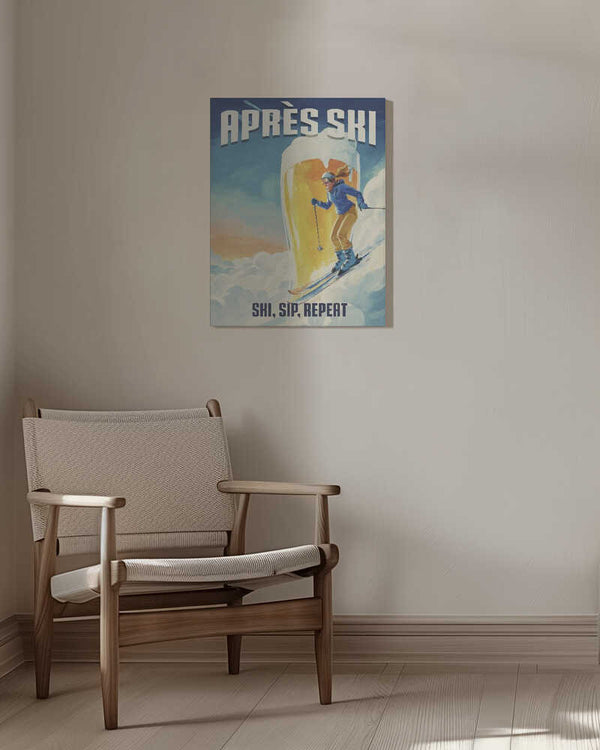 Tablou canvas „Ski, Sip, Repeat” de Andreas Magnusson