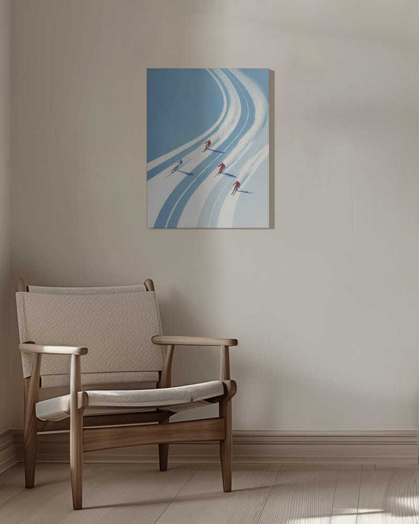 Tablou canvas „Four Skiers” de Andreas Magnusson