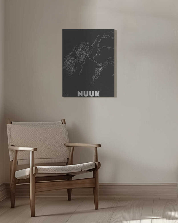 Tablou canvas „Nuuk Greenland Vintage Map” de Nicholas