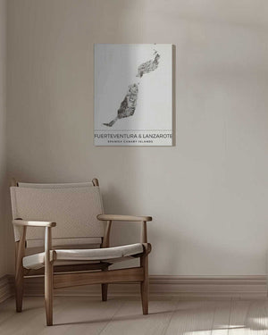 Tablou canvas „Fuerteventura &amp; Lanzarote, Spanish Canary Islands Map” de Nicholas
