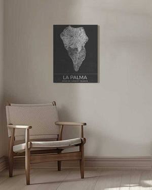 Tablou canvas „La Palma Spanish Canary Islands Map” de Nicholas