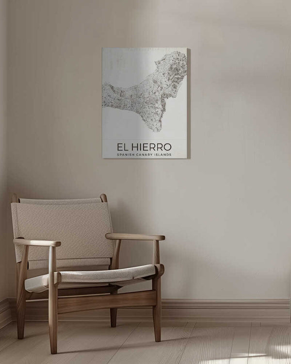 Tablou canvas „El Hierro Spanish Canary Islands Map” de Nicholas
