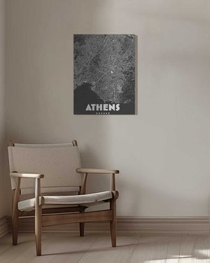 Tablou canvas „Athens Greece vintage travel map” de Nicholas