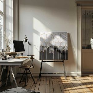 Tablou canvas „Charcoal Hexagons” de Elisabeth Fredriksson
