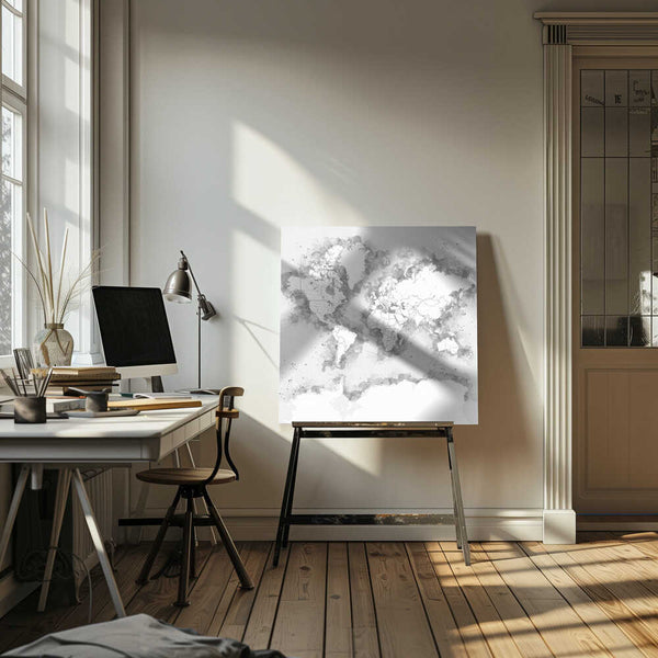 Tablou canvas „Louiss world map silhouette” de Rosana Laiz Blursbyai