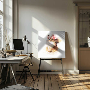 Tablou canvas „Floral Feline Majesty” de Emel Tunaboylu