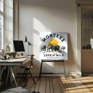 Tablou canvas „Montana Buffalo Art: Love The Wild” de The Whiskey Ginger