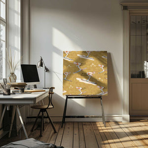 Tablou canvas „Winter Sports   Retro Vintage Ski” de Susana Costa