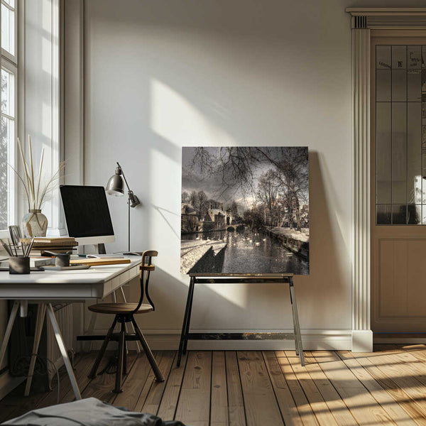 Tablou canvas „Bruges in Christmas dress” de Yvette Depaepe