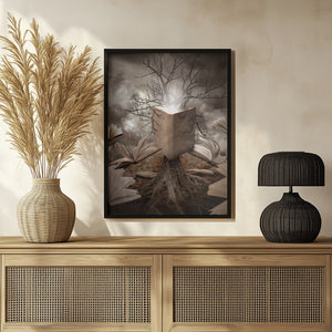 Tablou înramat „Old Tree Reading Story Book” de Angela Waye