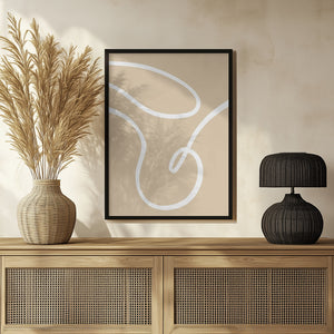 Tablou înramat „Beige Lines 02” de Pictufy Studio