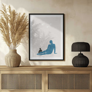 Tablou înramat „Woman and Cat” de Pictufy Studio II