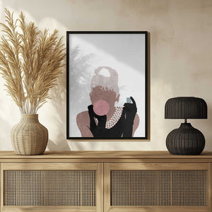 Tablou înramat „Bubblegum Girl” de Pictufy Studio II
