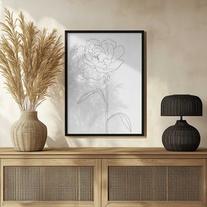 Tablou înramat „Peony Lines” de Pictufy Studio II