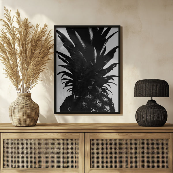 Tablou înramat „Pineapple bw” de Pictufy Studio III