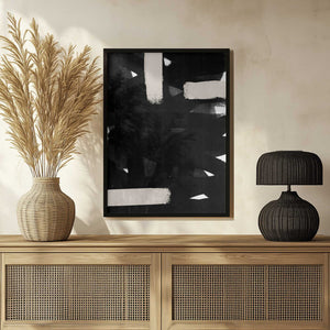 Tablou înramat „Monochrome Brushstrokes” de uplusmestudio