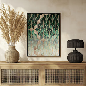 Tablou înramat „Leaves And Cubes” de Elisabeth Fredriksson