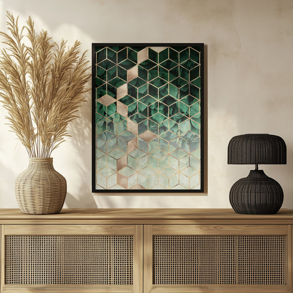 Tablou înramat „Leaves And Cubes” de Elisabeth Fredriksson