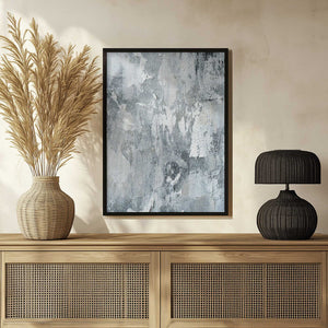 Tablou înramat „Textured Layers Of White And Gray” de uplusmestudio