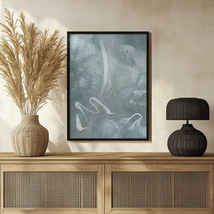 Tablou înramat „Green and White Acrylic” de uplusmestudio