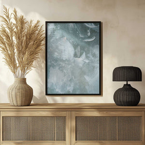 Tablou înramat „Green and White Acrylic” de uplusmestudio