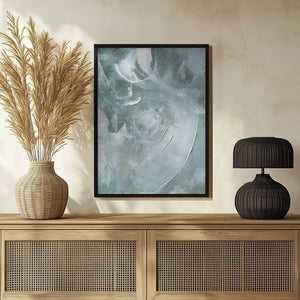 Tablou înramat „Green and White Acrylic” de uplusmestudio