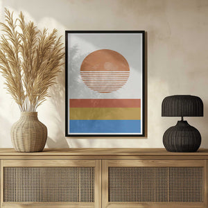 Tablou înramat „Striped Horizon Sun” de THE MIUUS STUDIO