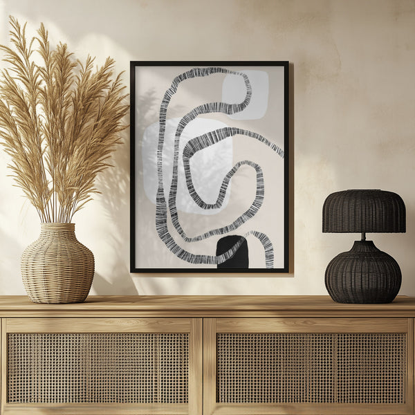 Tablou înramat „Monochrome Paths” de uplusmestudio