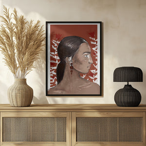 Tablou înramat „Crimson Elegance” de Treechild