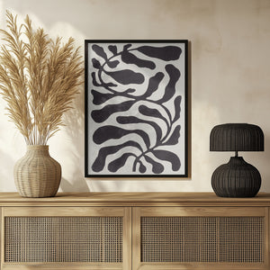 Tablou înramat „One Hundred-Leaved Plant #21 / Lino Print” de Alisa Galitsyna