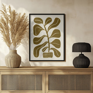 Tablou înramat „Linocut Houseplant #2” de Alisa Galitsyna