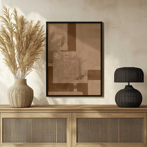 Tablou înramat „Sepia Geometric Flow” de THE MIUUS STUDIO