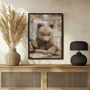 Tablou înramat „bear baking” de Adam Lawless