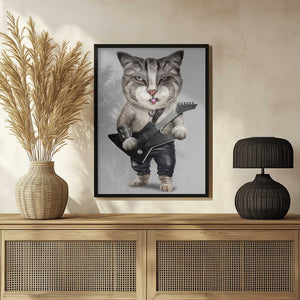 Tablou înramat „heavy metal cat” de Adam Lawless