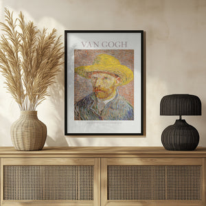 Tablou înramat „Self Portrait With Straw Hat” de Vincent Van Gogh