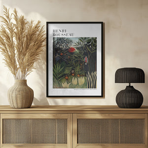 Tablou înramat „Monkeys And Parrot In The Virgin Forest” de Henri Rousseau