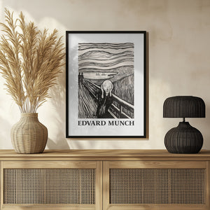 Tablou înramat „Skriet- The Scream - Monochrome Version” de Edvard Munch