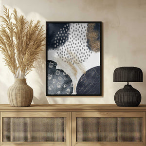 Tablou înramat „Abstract Black and Gold-3” de Sally Ann Moss